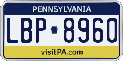 PA license plate LBP8960