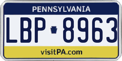 PA license plate LBP8963