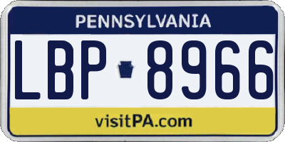 PA license plate LBP8966
