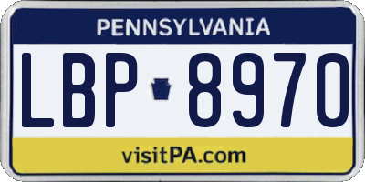 PA license plate LBP8970