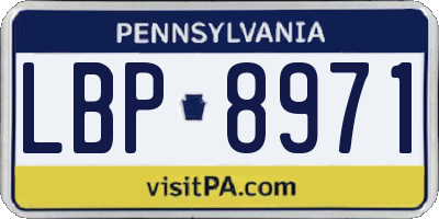 PA license plate LBP8971
