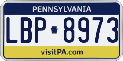 PA license plate LBP8973