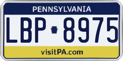 PA license plate LBP8975