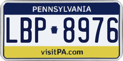PA license plate LBP8976