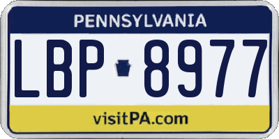 PA license plate LBP8977