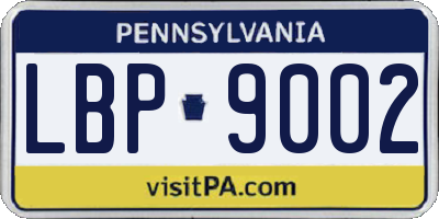 PA license plate LBP9002