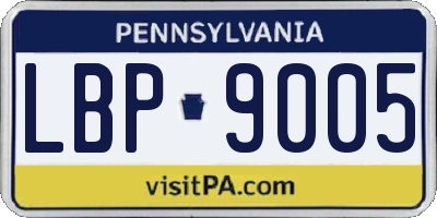 PA license plate LBP9005