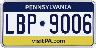 PA license plate LBP9006