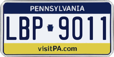PA license plate LBP9011