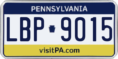 PA license plate LBP9015