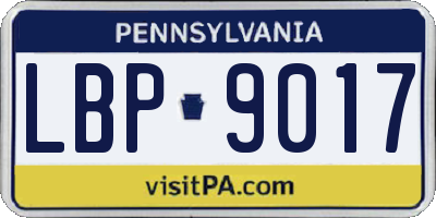 PA license plate LBP9017
