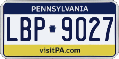 PA license plate LBP9027