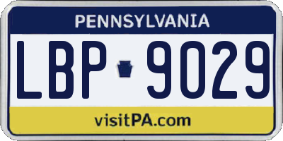 PA license plate LBP9029