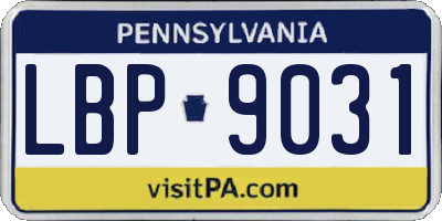 PA license plate LBP9031