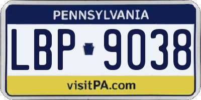 PA license plate LBP9038