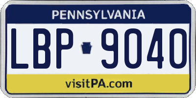 PA license plate LBP9040