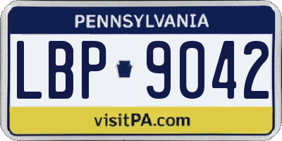 PA license plate LBP9042