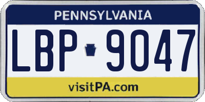 PA license plate LBP9047