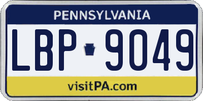 PA license plate LBP9049