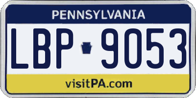 PA license plate LBP9053