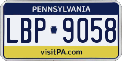 PA license plate LBP9058