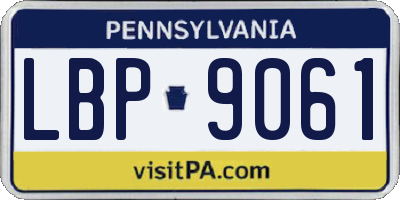 PA license plate LBP9061
