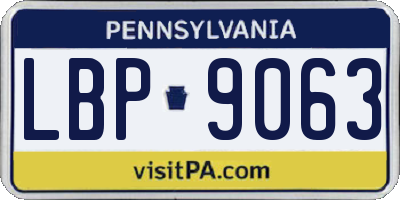 PA license plate LBP9063