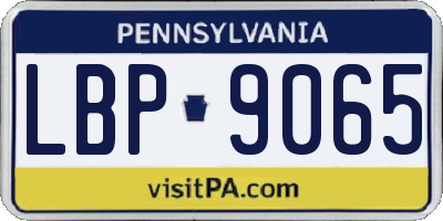 PA license plate LBP9065