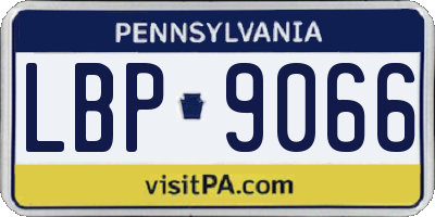 PA license plate LBP9066