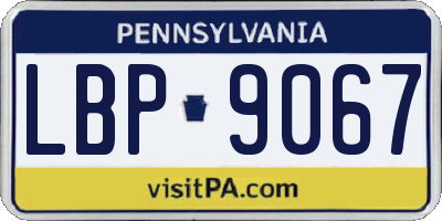 PA license plate LBP9067