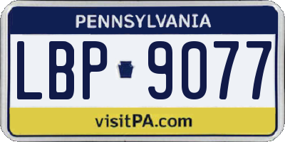 PA license plate LBP9077
