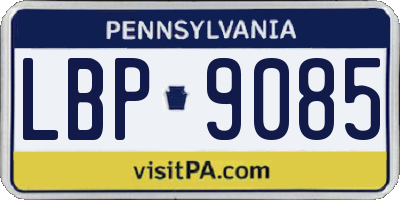 PA license plate LBP9085