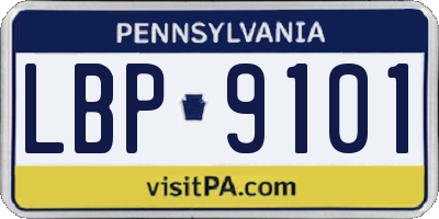 PA license plate LBP9101