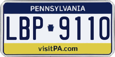 PA license plate LBP9110