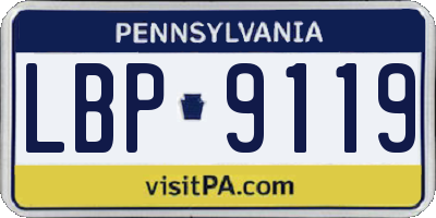 PA license plate LBP9119