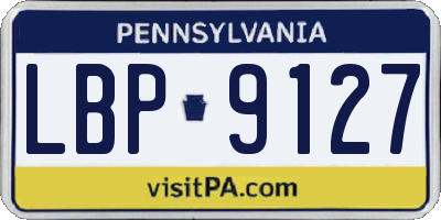PA license plate LBP9127
