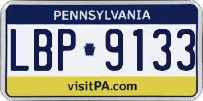 PA license plate LBP9133