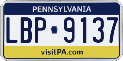 PA license plate LBP9137