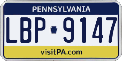 PA license plate LBP9147