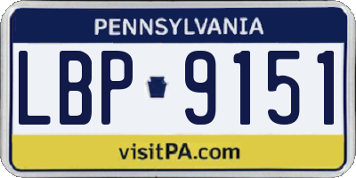 PA license plate LBP9151