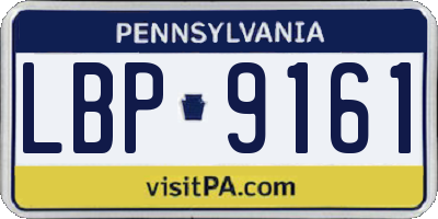 PA license plate LBP9161