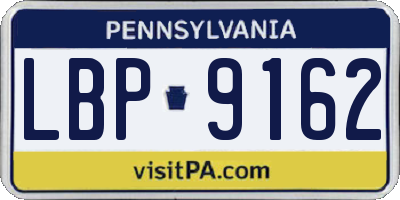 PA license plate LBP9162