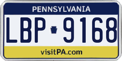PA license plate LBP9168