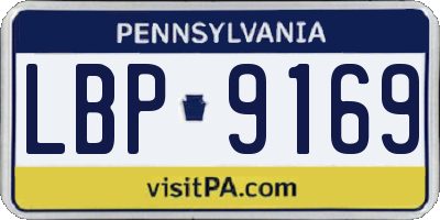 PA license plate LBP9169