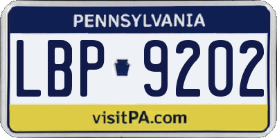 PA license plate LBP9202