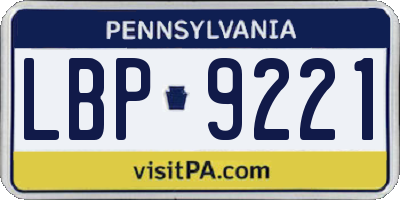 PA license plate LBP9221