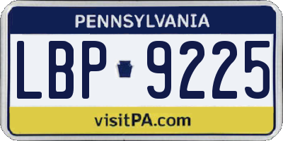 PA license plate LBP9225