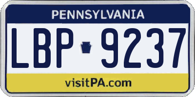 PA license plate LBP9237