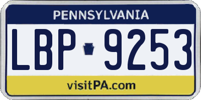 PA license plate LBP9253