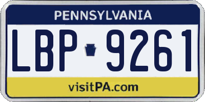 PA license plate LBP9261